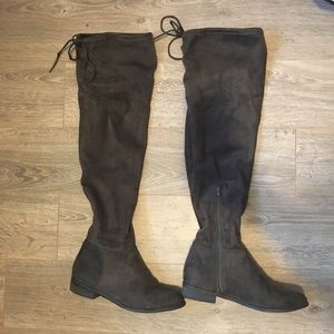 Call it Spring high suede boots